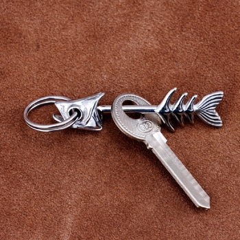 2024 νέα τσάντα κλειδιών αυτοκινήτου με αποσπώμενο ψαροκόκαλο, προηγμένο κρεμαστό κόσμημα ρετρό εξατομικευμένο δώρο