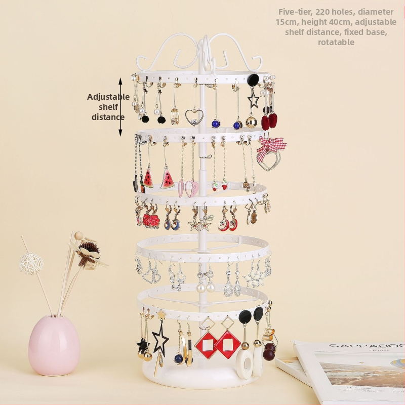 Стойка за висящи обеци на работния плот, стойка за съхранение на обеци, стойка за съхранение на тоалетка, стойка за съхранение на тоалетка, подвижна стойка за бижута