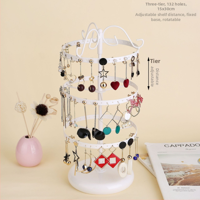 Стойка за висящи обеци на работния плот, стойка за съхранение на обеци, стойка за съхранение на тоалетка, стойка за съхранение на тоалетка, подвижна стойка за бижута