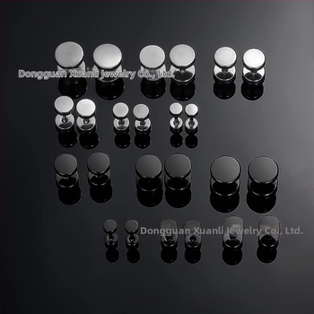 Cercei rotunzi din oțel inoxidabil, cu gantere, tip tort, la modă, din oțel titan, pentru bărbați, bijuterii negre pentru urechi, stil hip hop, Dongguan