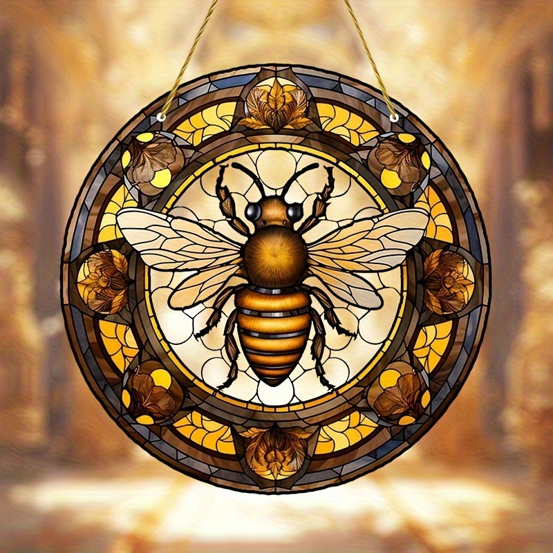 Tarpvalstybinė temu populiari namų dekoracija medinė bičių durų plokštė apvali logotipas kūrybinga dekoratyvinė plokštė namams