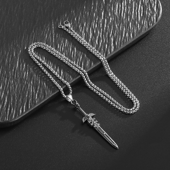 Chiba Taiyin europietiškų ir amerikietiškų hiphopo monstrų kardų karoliai, vyriški papuošalai, asmenybės kardo pakabukas, retro stiliaus vilnonė grandinėlė