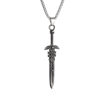 Chiba Taiyin europietiškų ir amerikietiškų hiphopo monstrų kardų karoliai, vyriški papuošalai, asmenybės kardo pakabukas, retro stiliaus vilnonė grandinėlė