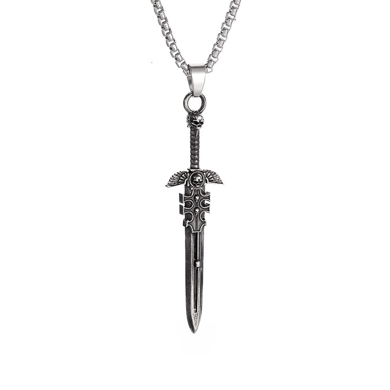 Chiba Taiyin europietiškų ir amerikietiškų hiphopo monstrų kardų karoliai, vyriški papuošalai, asmenybės kardo pakabukas, retro stiliaus vilnonė grandinėlė