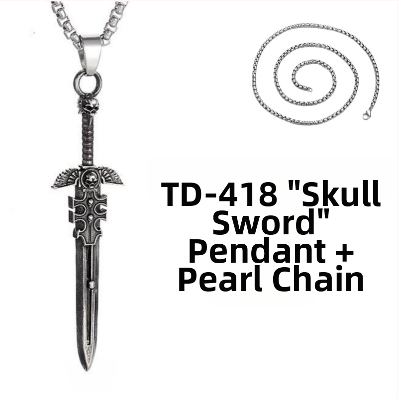 Chiba Taiyin europietiškų ir amerikietiškų hiphopo monstrų kardų karoliai, vyriški papuošalai, asmenybės kardo pakabukas, retro stiliaus vilnonė grandinėlė