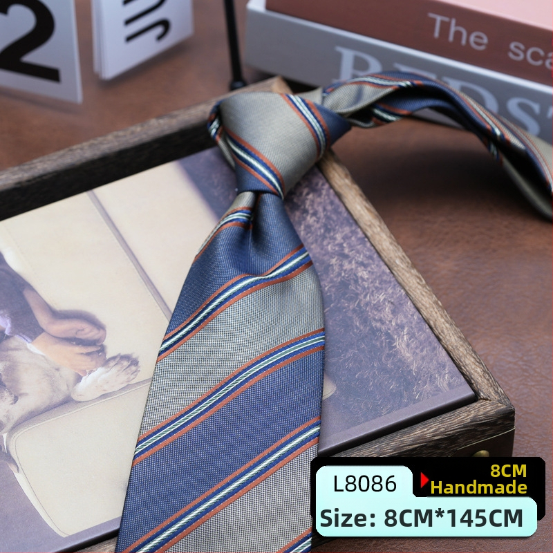 Vyriška suknelė su kaklaraiščiu, korėjietiško stiliaus, britiško Honkongo stiliaus, džentelmeniška, retro, 8 cm ranka surišama, verslo, studentų, darbo, mados, profesionali apranga