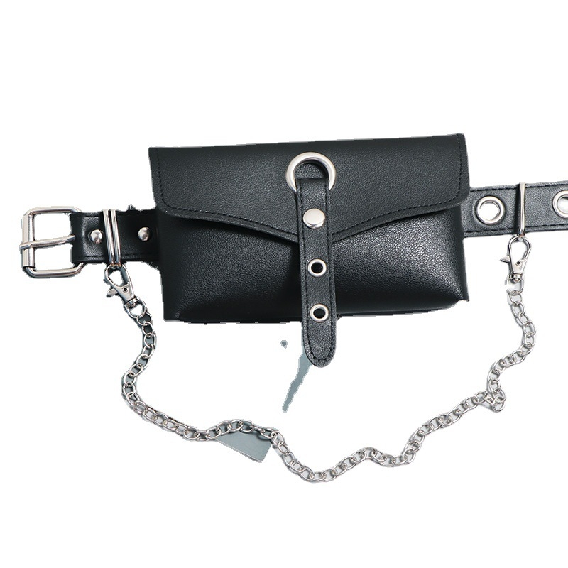 Naiste punk-stiilis vöö, naiste aksessuaarid, universaalne ketivöö, naiste väike puusakott seelikuga, teksad dekoratiivse trendika kaunistusega