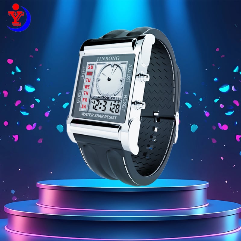 Uue disainiga topeltekraaniga tsingisulamist korpusega kronograafiga äratuskell, veekindel elektrooniline välistingimustes sportimiseks mõeldud käekell