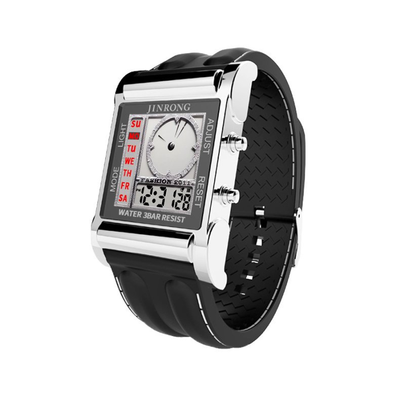 Uue disainiga topeltekraaniga tsingisulamist korpusega kronograafiga äratuskell, veekindel elektrooniline välistingimustes sportimiseks mõeldud käekell