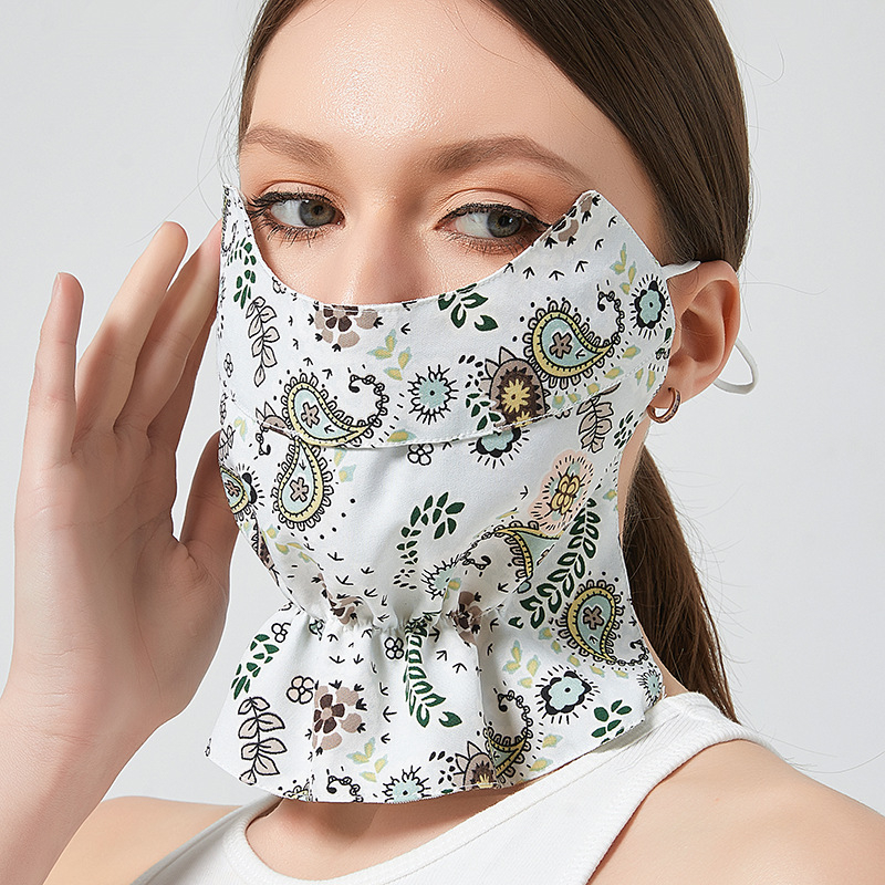 Nauja moteriška akių kampo apsauginė kaukė nuo saulės, skirta lauko sąlygoms, apsauganti nuo UV spindulių, kaklo apsauginė kaukė su medvilnės, anakardžių žiedų, kvėpuojanti kaukė