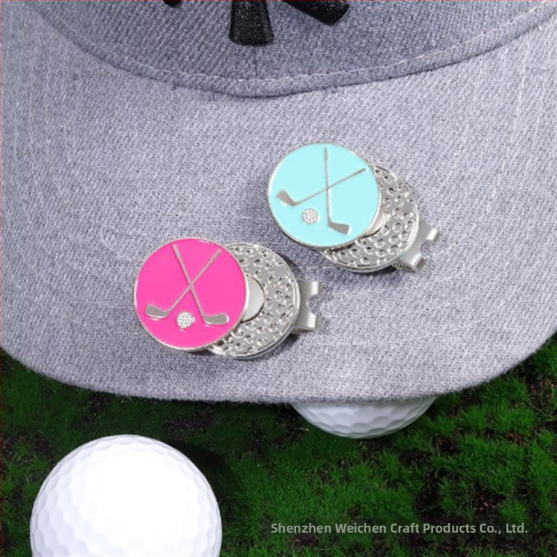 Piiriülene neljalehelise ristiku kroonikujuline golfimütsi klamber metallist magnetilise palli asukoha märk golfiklambri märk