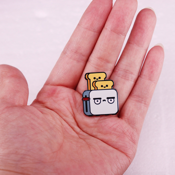 Емайлирана игла за тостер Grumpy сладка резен препечен хляб за закуска с игла за яка