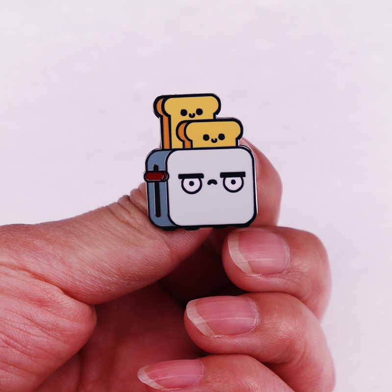 Емайлирана игла за тостер Grumpy сладка резен препечен хляб за закуска с игла за яка
