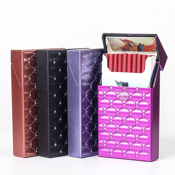 Cigarešu etvija 20 iepakojums, vesels iepakojums, plāns urbis, personalizēts plastmasas sieviešu smalks cigarešu etvija, pagarināta, bieza, sviedriem izturīga, pretspiešanas atlokāma vāciņa