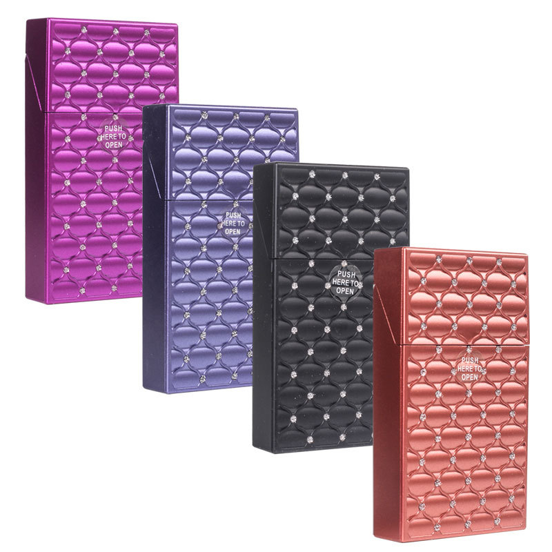Cigarešu etvija 20 iepakojums, vesels iepakojums, plāns urbis, personalizēts plastmasas sieviešu smalks cigarešu etvija, pagarināta, bieza, sviedriem izturīga, pretspiešanas atlokāma vāciņa