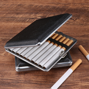 Noliktavā pieejama ādas cigarešu maciņa 20 gab. iepakojumā ar daļēji siksnu, vīriešu cigarešu uzglabāšanas kaste, atsevišķa, vēja necaurlaidīga cigarešu maciņa