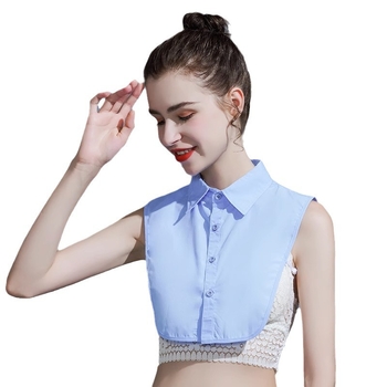 Γυναικείο Ψεύτικο Γιακά Πουλόβερ με Διακόσμηση Γιακά Πουλόβερ Ψεύτικο Γιακά Πουλόβερ σε all-in-one χρώμα, Γυναικείο Μπλε Κάθετο Γιακά Αξεσουάρ για το Καλοκαίρι και το Φθινόπωρο