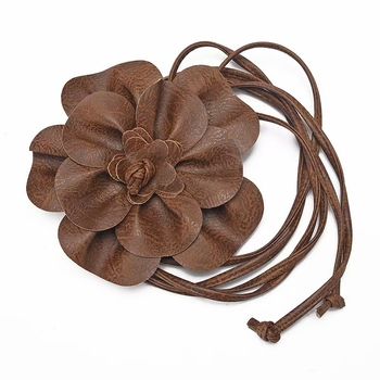 PU odos didelė gėlėta juosmens virvė bohemiško stiliaus suknelė dekoracija diržas kaklaraištis kaspinas ilgi nėriniai