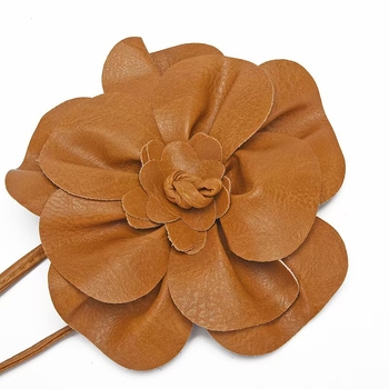 PU odos didelė gėlėta juosmens virvė bohemiško stiliaus suknelė dekoracija diržas kaklaraištis kaspinas ilgi nėriniai