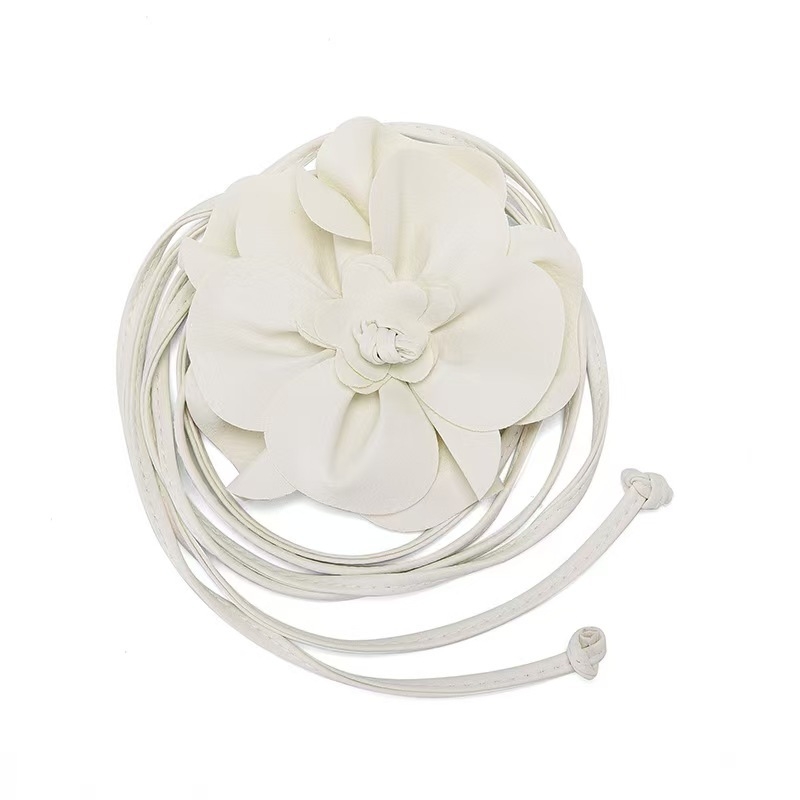 PU odos didelė gėlėta juosmens virvė bohemiško stiliaus suknelė dekoracija diržas kaklaraištis kaspinas ilgi nėriniai