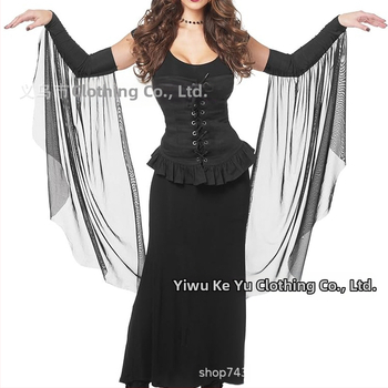 Μαύρα γάντια για διασυνοριακό μακιγιάζ πάρτι, μάγισσα, μάγισσα, ρούχα με μακριά μανίκια, χονδρικής