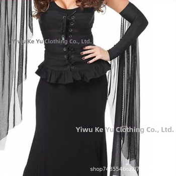 Μαύρα γάντια για διασυνοριακό μακιγιάζ πάρτι, μάγισσα, μάγισσα, ρούχα με μακριά μανίκια, χονδρικής