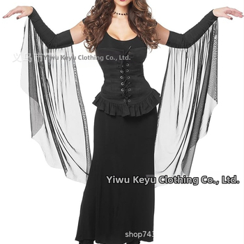 Μαύρα γάντια για διασυνοριακό μακιγιάζ πάρτι, μάγισσα, μάγισσα, ρούχα με μακριά μανίκια, χονδρικής