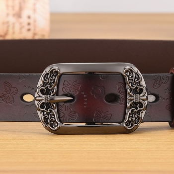 Női öv, új, koreai stílusú, marhabőr öv, vintage tűs csattal, divatos, mindenhez illő, hétköznapi, dekoratív farmeröv