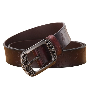 Női öv, új, koreai stílusú, marhabőr öv, vintage tűs csattal, divatos, mindenhez illő, hétköznapi, dekoratív farmeröv