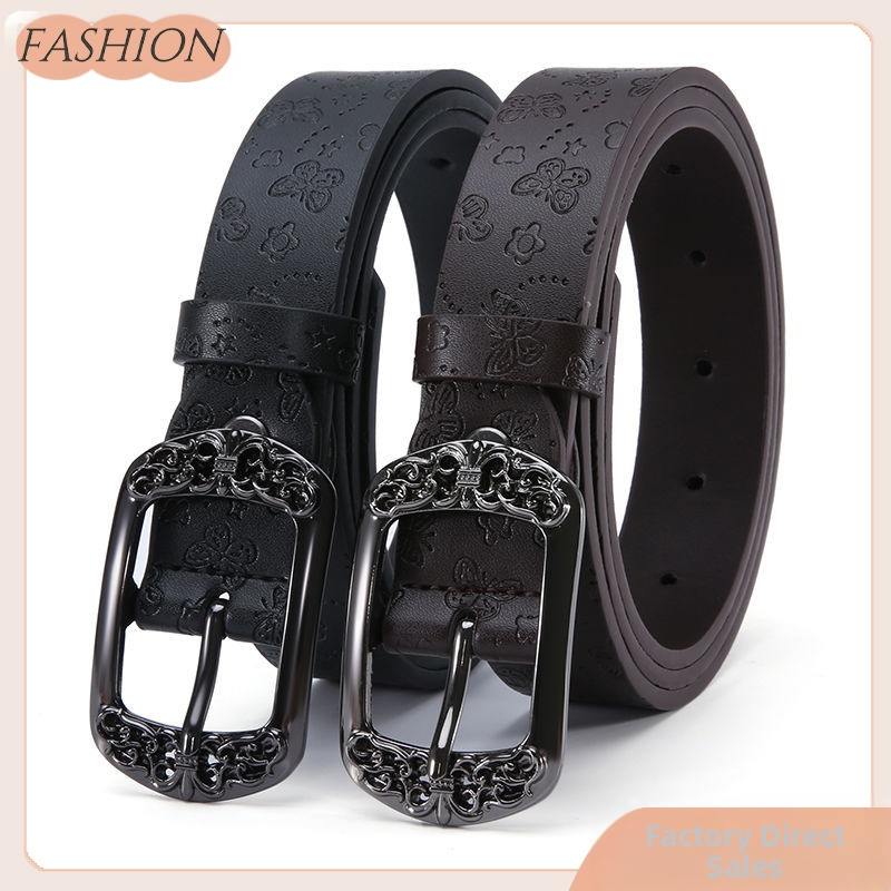 Női öv, új, koreai stílusú, marhabőr öv, vintage tűs csattal, divatos, mindenhez illő, hétköznapi, dekoratív farmeröv