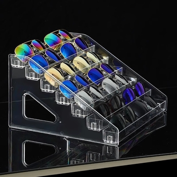 Akinių nuo saulės demonstravimo lentynėlė, daugiasluoksnė kopėčių laikymo lentynėlė, akinių nuo saulės demonstravimo lentynėlė, skaidri akrilo akinių laikymo dėžė