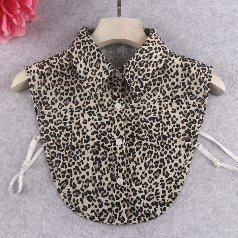 Κορεατικό στυλ Νέο εξωτερικό εμπόριο Φθινόπωρο και Χειμώνας Πουκάμισο Ψεύτικο κολάρο Γυναικείο πουλόβερ Διακοσμητικό κολάρο Μοντέρνο all-match λεοπάρ ψεύτικο κολάρο για παιδιά