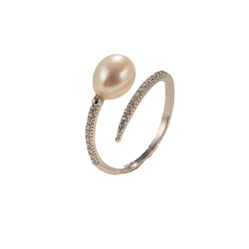 Γυναικείο δαχτυλίδι από ασήμι S925 με μαργαριτάρι σε σχήμα φιδιού, απλό και μοντέρνο, υψηλής ποιότητας, από μαργαριτάρι γλυκού νερού, για το φθινόπωρο και τον χειμώνα.