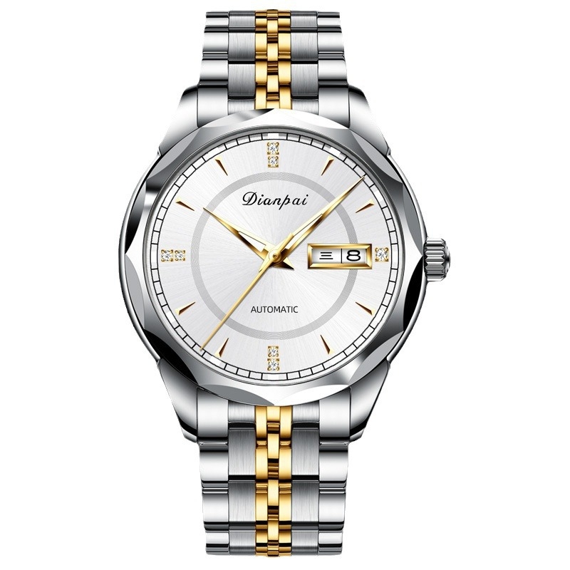 Dianpai mehaaniline käekell, täisautomaatne, kahe kalendriga, helendav veekindel meeste käekell