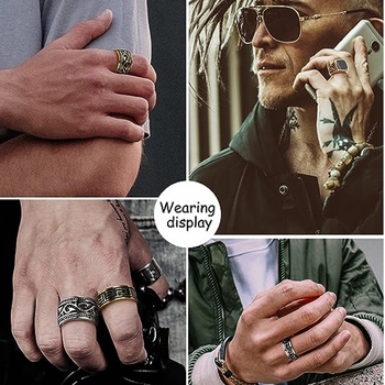 Amazon 4 τεμάχια τιτανίου χάλυβα σφραγίδα ποδηλάτου χέρι εξωτερικό δαχτυλίδι κοστούμι vintage κέλτικο κόμπο κοσμήματα προμήθεια