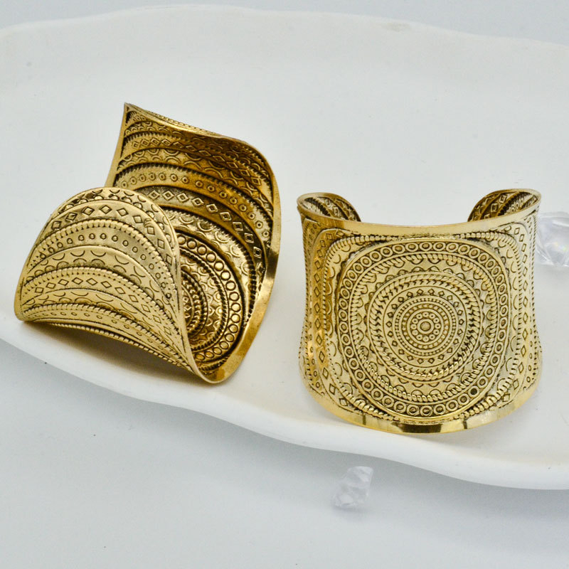 Εξωτερικό Εμπόριο Διασυνοριακό Amazon Χονδρική Ρετρό Χρυσό και Ασημένιο Μεταλλικό Ανοιχτό Βραχιόλι Υπερβολικά Εξατομικευμένα Κοσμήματα Πασαρέλας