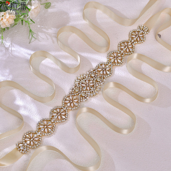 „Youlapan S161“ auksinė europietiška ir amerikietiška vestuvinė suknelė su karoliukais ir cirkoniais, prabangiu juosmens diržu su išskirtiniais deimantais