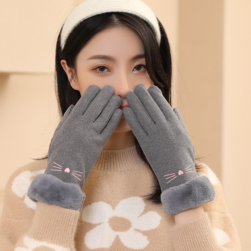 Saksa kindad Talvised naiste kevad- ja sügiskindad Saksa sametist õhukesed puuvillased jalgrattasõidukindad tuulekindlad soojad fliisvoodriga külmakindlad puutetundliku ekraaniga elektriauto kindad