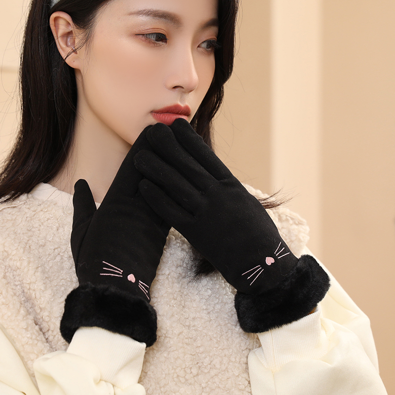 Saksa kindad Talvised naiste kevad- ja sügiskindad Saksa sametist õhukesed puuvillased jalgrattasõidukindad tuulekindlad soojad fliisvoodriga külmakindlad puutetundliku ekraaniga elektriauto kindad