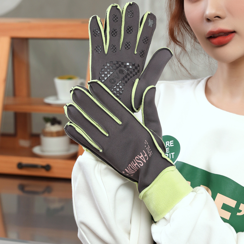 Saksa kindad Talvised naiste kevad- ja sügiskindad Saksa sametist õhukesed puuvillased jalgrattasõidukindad tuulekindlad soojad fliisvoodriga külmakindlad puutetundliku ekraaniga elektriauto kindad