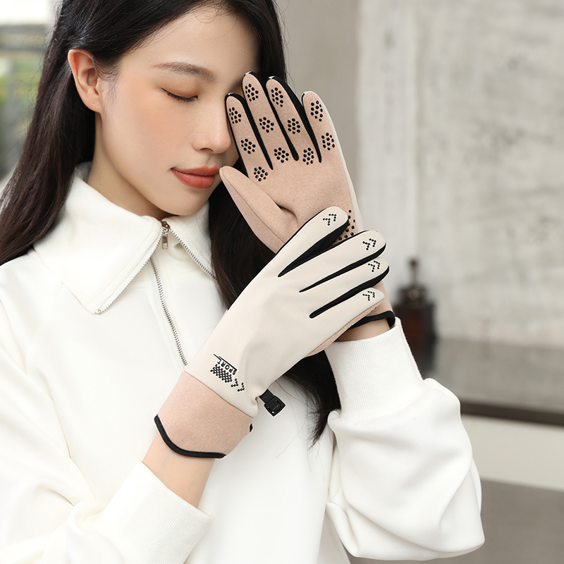 Saksa kindad Talvised naiste kevad- ja sügiskindad Saksa sametist õhukesed puuvillased jalgrattasõidukindad tuulekindlad soojad fliisvoodriga külmakindlad puutetundliku ekraaniga elektriauto kindad