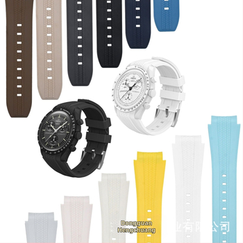 Potrivit pentru curea de ceas Swatch Omega Co-Branded din silicon lichid, curbată originală, seria Planetary, 20 mm