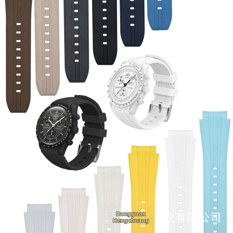 Potrivit pentru curea de ceas Swatch Omega Co-Branded din silicon lichid, curbată originală, seria Planetary, 20 mm