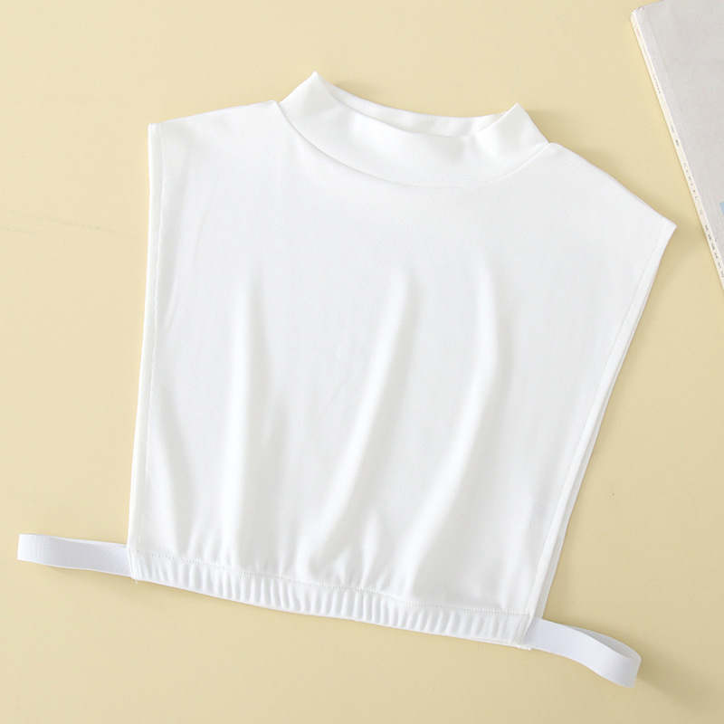 Moteriška netikra apykaklė su megztiniu, pusapvale golfo apykakle, marškiniai apačioje, nauja vidinė medvilninė netikra apykaklė.