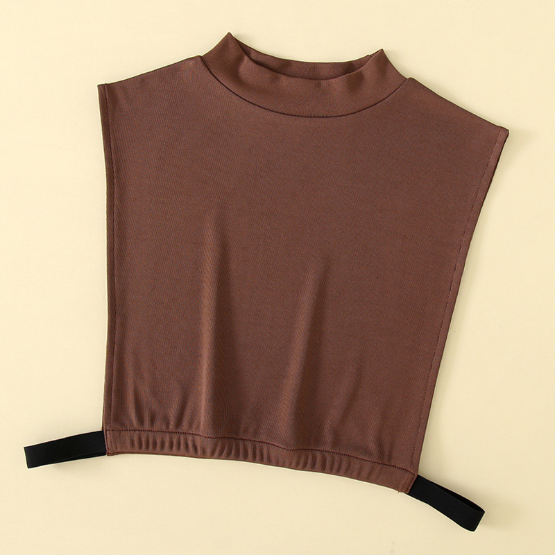 Moteriška netikra apykaklė su megztiniu, pusapvale golfo apykakle, marškiniai apačioje, nauja vidinė medvilninė netikra apykaklė.