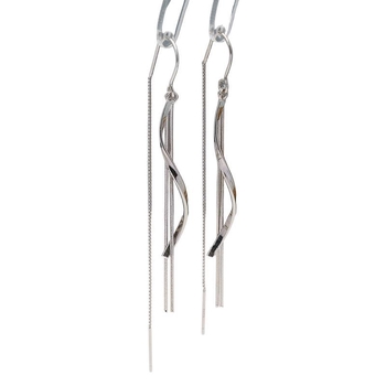 Сребърни обеци S925 с S-образна вълнообразна пискюл, дълги, леки луксозни, висококачествени, нишови, трансгранични, горещи обеци