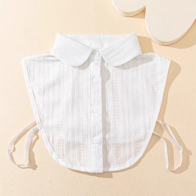 Ženski pulover s lažnim ovratnikom, ukrasni nabrani ovratnik, ovratnik do pola tijela, jesen/zima, proljeće, osnovni žakard pamučni pulover s okruglim izrezom