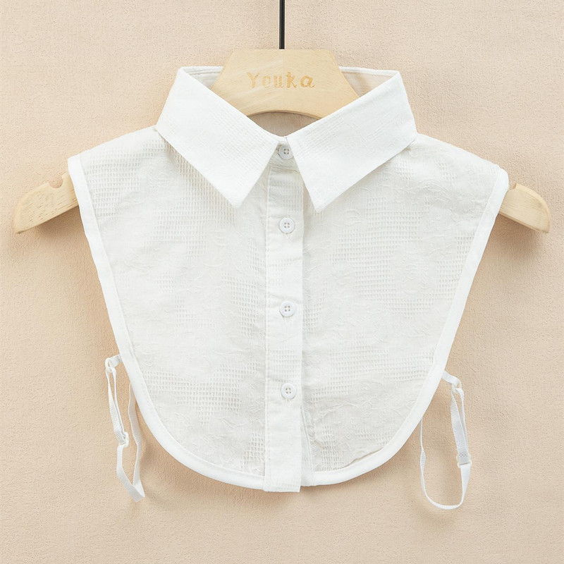 Ženski pulover s lažnim ovratnikom, ukrasni nabrani ovratnik, ovratnik do pola tijela, jesen/zima, proljeće, osnovni žakard pamučni pulover s okruglim izrezom