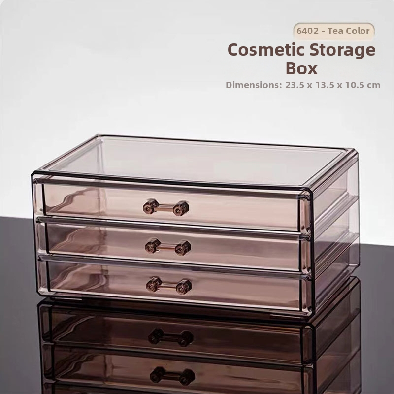 Fésülködőasztal Kis tárgyak Többrétegű Tárolás Átlátszó Akril Nagy Kapacitású Fiókos Fülgyűrű Karkötő Ékszerdoboz