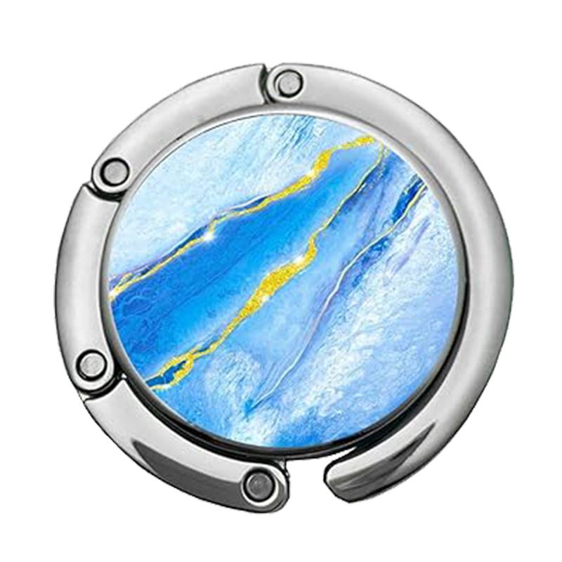 Határokon átnyúló, népszerű, összecsukható, márványmintás akasztó, kreatív táskaakasztó, hordozható, kis asztali oldalsó akasztó, táskaakasztó